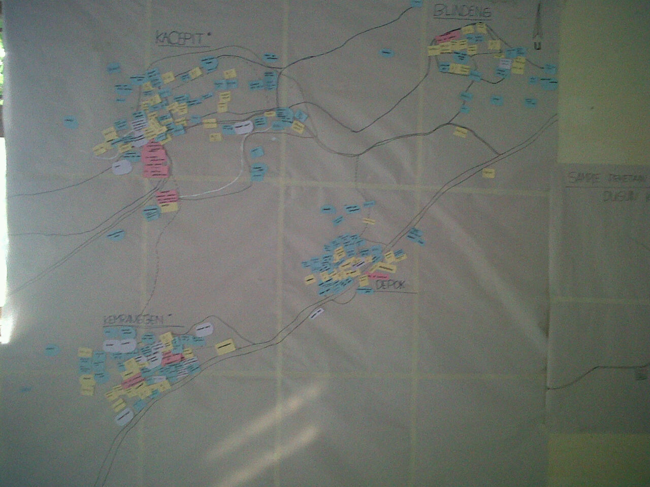 Peta aset dan potensi Desa Wulungsari yang dibuat oleh para kader pembaharuan desa
