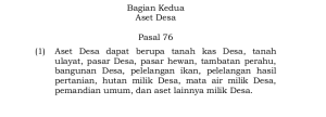 Jenis-jenis aset desa